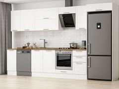 Alvinka 365X222 Cm Klasik Mebran Mutfak Dolabı Mb-E80S40S45-2 Mebran | Beyaz - Mdf