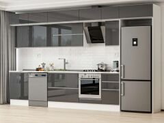 Alvinka 395X240 Cm High Gloss Mutfak Dolabı Mb-E90S60S45-2 High Gloss | Antrasit - Mdf