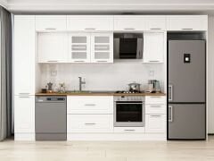 Alvinka 370X240 Cm Klasik Mebran Mutfak Dolabı Beyaz Beyaz Mbb-E90B40S40-3 Mebran | Beyaz - Suntalam