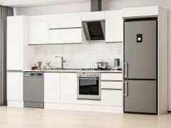 Alvinka 380X222 Cm High Gloss Mutfak Dolabı Mbb-E80B50S50-2 High Gloss | Beyaz - Suntalam