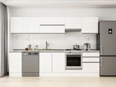 Alvinka 305X210 Cm High Gloss Mutfak Dolabı M-E80S45S60-1 High Gloss | Beyaz - Mdf