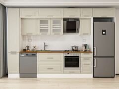 Alvinka 370X240 Cm Klasik Mebran Mutfak Dolabı Beyaz Beyaz Mbb-E90B40S40-3 Mebran | Kumtaşı - Suntalam