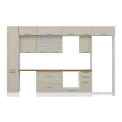 Alvinka 370X240 Cm Klasik Mebran Mutfak Dolabı Beyaz Beyaz Mbb-E90B40S40-3 Mebran | Kumtaşı - Suntalam