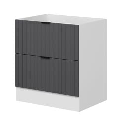 Alvinka Mutfak Modül Mbr_B Alt 2Ç 80Cm Evye Dolap Beyaz Antrasit Mdf