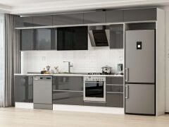 Alvinka 395X240 Cm High Gloss Mutfak Dolabı Mb-E90S60S45-3 High Gloss | Antrasit - Mdf