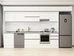 Alvinka 400X240 Cm High Gloss Mutfak Dolabı Mb-E90S60S50-1 High Gloss | Beyaz - Suntalam