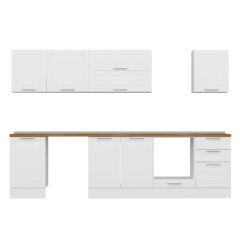 Alvinka 300X210 Cm Klasik Mebran Mutfak Dolabı M-E80S50S50-2 Mebran | Beyaz - Suntalam