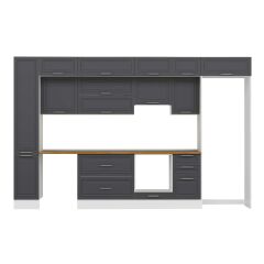 Alvinka 375X240 Cm Klasik Mebran Mutfak Dolabı Beyaz Beyaz Mbb-E90B40S45-1 Mebran | Antrasit - Suntalam