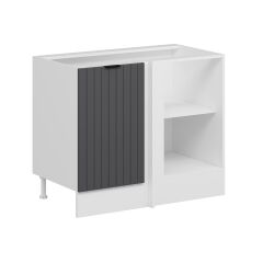 Alvinka Mutfak Modül Mbr_B Alt 1K1R 105Cm Köşe Dolap Beyaz Antrasit Mdf