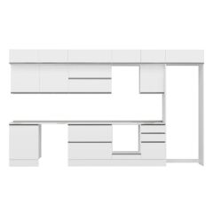 Alvinka 400X240 Cm High Gloss Mutfak Dolabı Mb-E90S60S50-2 High Gloss | Beyaz - Suntalam