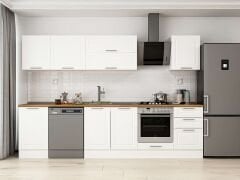 Alvinka 300X210 Cm Klasik Mebran Mutfak Dolabı M-E80S50S50-2 Mebran | Beyaz - Mdf