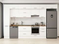 Alvinka 375X240 Cm Klasik Mebran Mutfak Dolabı Beyaz Beyaz Mbb-E90B40S45-1 Mebran | Beyaz - Mdf