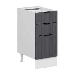 Alvinka Mutfak Modül Mbr_B Alt 3Ç1B2K Nray 40Cm Dolap Beyaz Antrasit Mdf