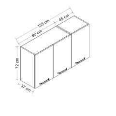 Minar 135 Cm Mutfak Dolabı Beyaz 135-B1-Üst Modül