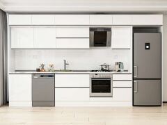 Alvinka 400X240 Cm High Gloss Mutfak Dolabı Mb-E90S60S50-2 High Gloss | Beyaz - Mdf