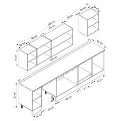 Alvinka 300X210 Cm Klasik Mebran Mutfak Dolabı M-E80S50S50-2 Mebran | Antrasit - Mdf