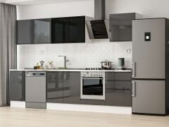 Alvinka 305X210 Cm High Gloss Mutfak Dolabı M-E80S45S60-3 High Gloss | Antrasit - Mdf