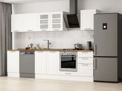 Alvinka 300X210 Cm Klasik Mebran Mutfak Dolabı M-E80S50S50-3 Mebran | Beyaz - Suntalam