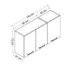Minar 140 Cm Mutfak Dolabı Beyaz 140-B1-Üst Modül