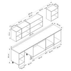 Alvinka 300X210 Cm Klasik Mebran Mutfak Dolabı M-E80S50S50-3 Mebran | Antrasit - Suntalam