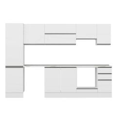 Alvinka 290X210 Cm High Gloss Mutfak Dolabı M-E80S50S40-1 High Gloss | Beyaz - Mdf