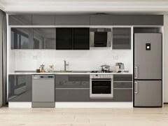 Alvinka 400X240 Cm High Gloss Mutfak Dolabı Mb-E90S60S50-3 High Gloss | Antrasit - Suntalam