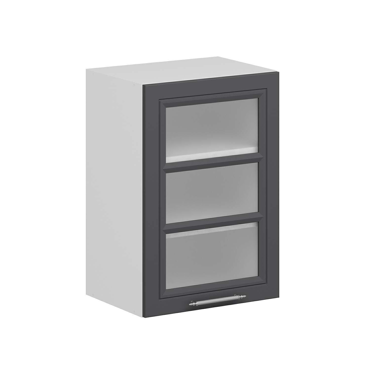 Alvinka Mutfak Modül Mbr_C Üst 1Dk2R 50-H72Cm Dolap Cam Beyaz Antrasit Suntalam