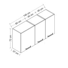 Minar 145 Cm Mutfak Dolabı Beyaz 145-B1-Üst Modül