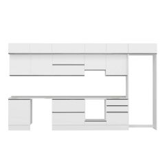 Alvinka 410X240 Cm High Gloss Mutfak Dolabı Mb-E90S60S60-1 High Gloss | Beyaz - Suntalam