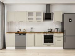 Alvinka 300X210 Cm Klasik Mebran Mutfak Dolabı M-E80S50S50-3 Mebran | Kumtaşı - Mdf