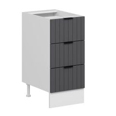 Alvinka Mutfak Modül Mbr_B Alt 3Ç Nray 40Cm Dolap Beyaz Antrasit Mdf