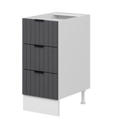 Alvinka Mutfak Modül Mbr_B Alt 3Ç Nray 40Cm Dolap Beyaz Antrasit Mdf