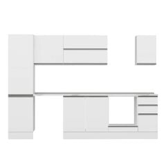 Alvinka 290X210 Cm High Gloss Mutfak Dolabı M-E80S50S40-2 High Gloss | Beyaz - Mdf