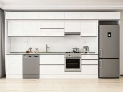 Alvinka 410X240 Cm High Gloss Mutfak Dolabı Mb-E90S60S60-1 High Gloss | Beyaz - Mdf