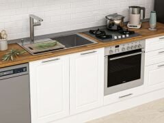 Alvinka 310X210 Cm Klasik Mebran Mutfak Dolabı M-E80S50S60-1 Mebran | Beyaz - Suntalam