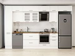 Alvinka 375X240 Cm Klasik Mebran Mutfak Dolabı Beyaz Beyaz Mbb-E90B40S45-3 Mebran | Beyaz - Suntalam