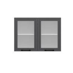 Alvinka Mutfak Modül Mbr_A Üst 2Dk1R 100-H72Cm Dolap Cam Beyaz Antrasit