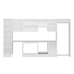 Alvinka 390X222 Cm Klasik Mebran Mutfak Dolabı Mbb-E90B50S50-1 Mebran | Beyaz - Mdf