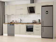 Alvinka 370X222 Cm Klasik Mebran Mutfak Dolabı Mb-E80S40S50-2 Mebran | Kumtaşı - Mdf