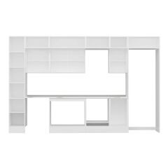 Alvinka 375X240 Cm Klasik Mebran Mutfak Dolabı Beyaz Beyaz Mbb-E90B40S45-3 Mebran | Kumtaşı - Suntalam