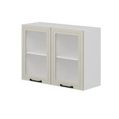 Alvinka Mutfak Modül Mbr_A Üst 2Dk1R 100-H72Cm Dolap Cam Beyaz Kumtaşı