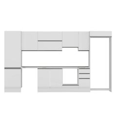 Alvinka 380X222 Cm High Gloss Mutfak Dolabı Mbb-E80B60S40-1 High Gloss | Beyaz - Suntalam