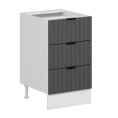 Alvinka Mutfak Modül Mbr_B Alt 3Ç Nray 50Cm Dolap Beyaz Antrasit Mdf