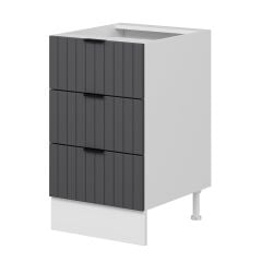 Alvinka Mutfak Modül Mbr_B Alt 3Ç Nray 50Cm Dolap Beyaz Antrasit Mdf