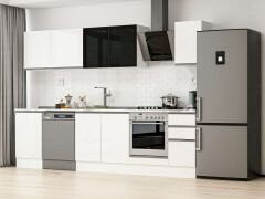 Alvinka 290X210 Cm High Gloss Mutfak Dolabı M-E80S50S40-3 High Gloss | Beyaz - Mdf