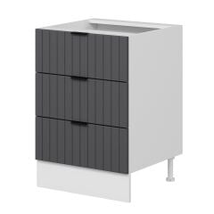 Alvinka Mutfak Modül Mbr_B Alt 3Ç Nray 60Cm Dolap Beyaz Antrasit Suntalam