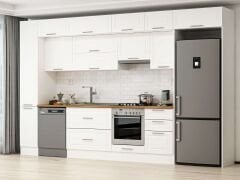 Alvinka 380X240 Cm Klasik Mebran Mutfak Dolabı Beyaz Beyaz Mbb-E90B40S50-1 Mebran | Beyaz - Suntalam