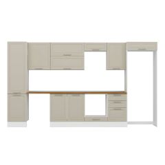 Alvinka 390X222 Cm Klasik Mebran Mutfak Dolabı Mbb-E90B50S50-2 Mebran | Kumtaşı - Suntalam