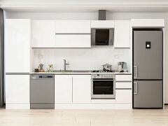 Alvinka 380X222 Cm High Gloss Mutfak Dolabı Mbb-E80B60S40-2 High Gloss | Beyaz - Suntalam