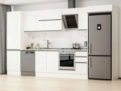 Alvinka 380X222 Cm High Gloss Mutfak Dolabı Mbb-E80B60S40-2 High Gloss | Beyaz - Suntalam